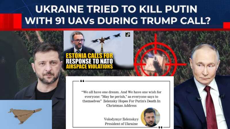 Zelensky wenst Poetin dood en vuurt kort daarna 91 drones af op één van zijn huizen